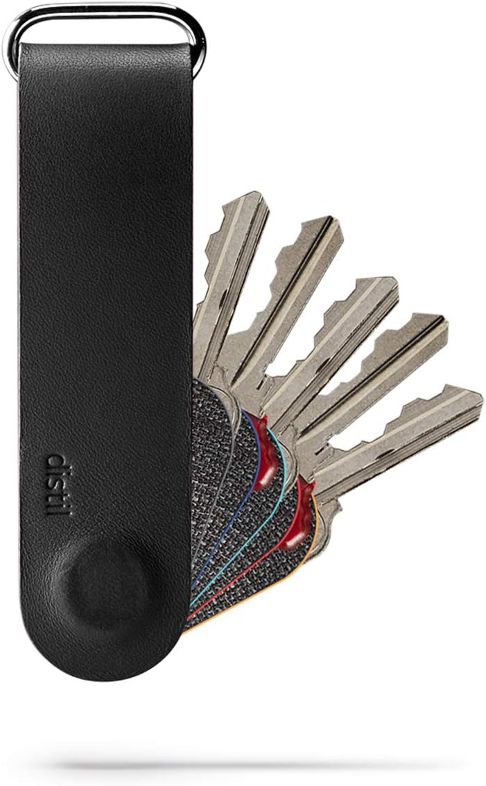 Distil Union Ferris KeyLoop Key Organizer | Includes Leather Cover, 5 KeyMods, & FobRing | Holds up to 6 Keys + Car Key