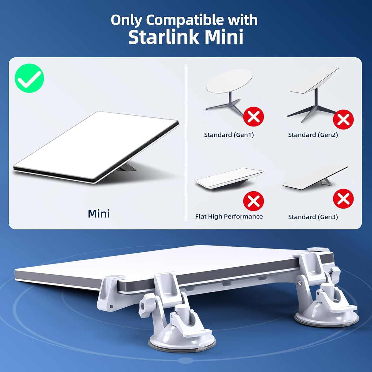 for Starlink Mini Car Mount for Dashboard, Star-Link Mini Suction Cup Mount