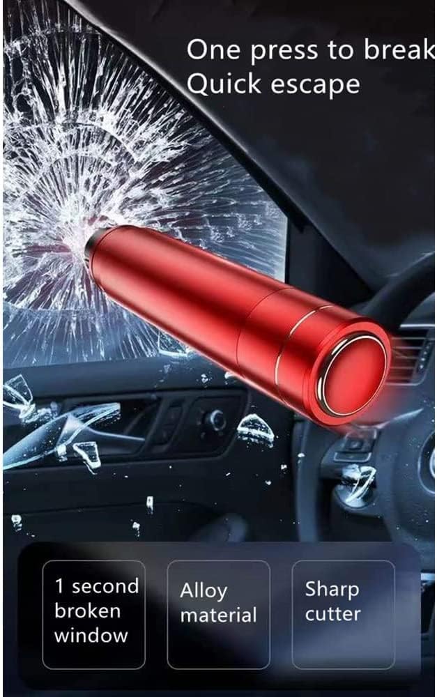 HHXS 2 Pack Car Safety Hammer Emergency Escape Tool One Second Window Breaker Seatbelt Cutter Car Glass Breaker Life-Saving Emergency Artifact-(Black)