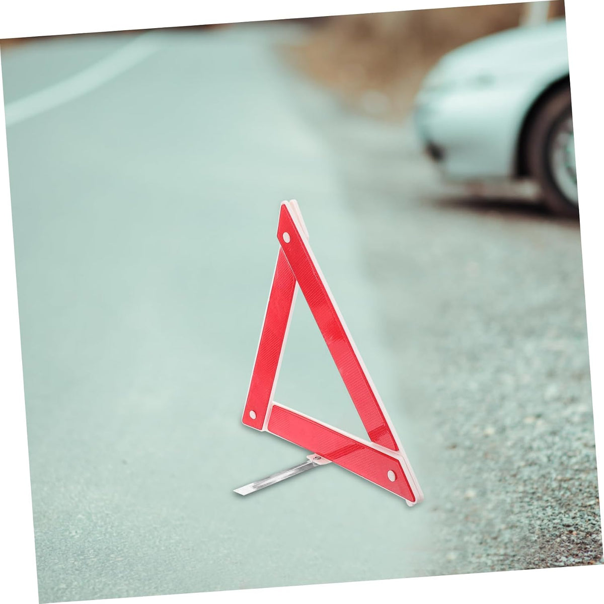 2pcs Foldable Reflective Safety Triangle Kit for Car Roadside Emergencies High Visibility Warning Sign with Sturdy Tripod Design Portable Road Warning Triangle for Vehicle Safety