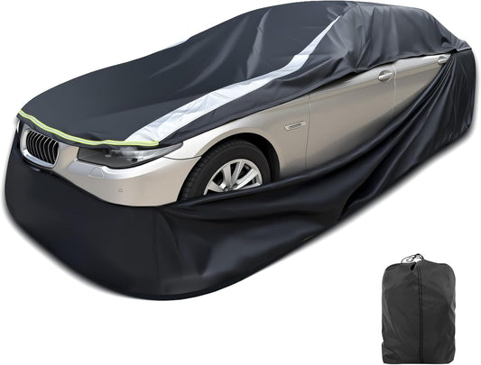 Full Enclosed Car Covers Waterproof All Weather Universal Fit Impala/El Camino/Bel Air/Biscayne,7 Series,Benz S,A8/S8,LS,CT6,Continental,Charger Daytona,Fit Sedan/Coupe Length 200''-212''