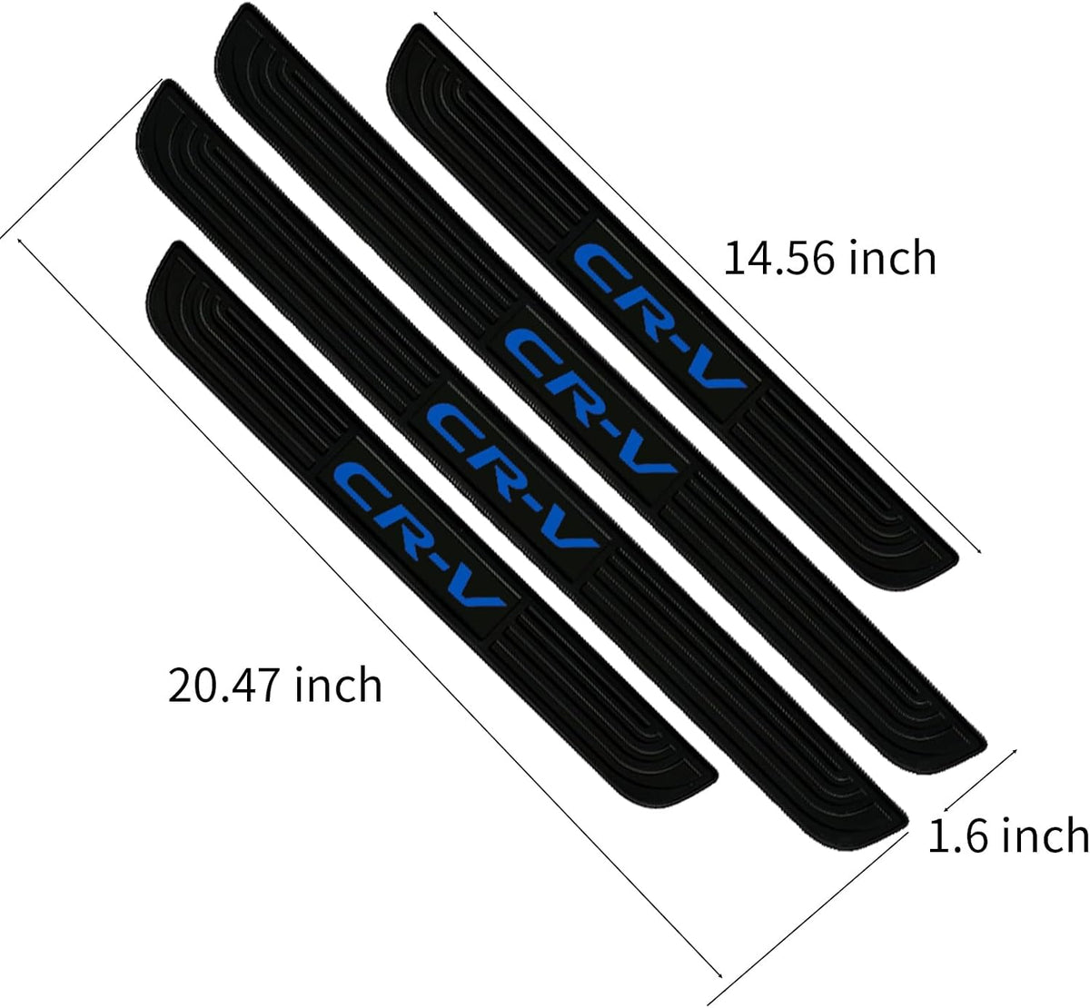 4pcs/Set Car Door Sill Plate Protectors - Black Soft Rubber Front/Rear Door Sill Scuff Plate Guard, Door Pedal Protector Stickers fit for Honda CRV (Blue)