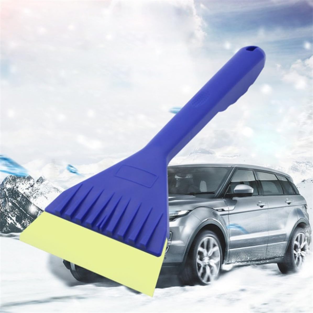 Alipis Long Handle Ice Scraper Brush Blue for Car Snow Removal