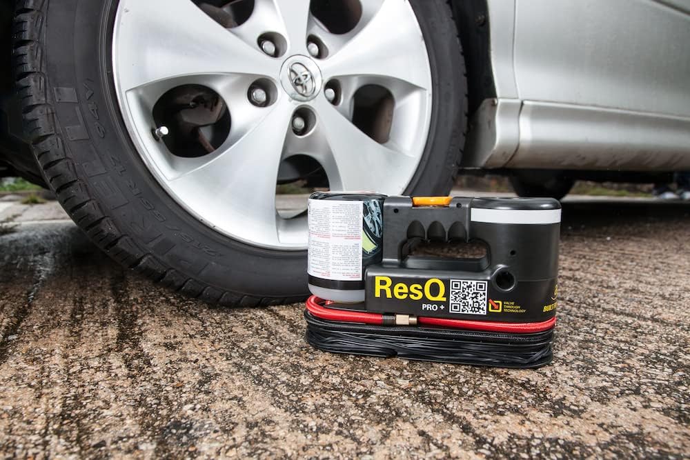 AIRMAN ResQ Pro+ Tire Repair Kit - Air Compressor Flat Tire Fix & Inflator Kit with Tire Foam Sealant, LED Light - Emergency Roadside Solution for Cars, SUVs, Minivans