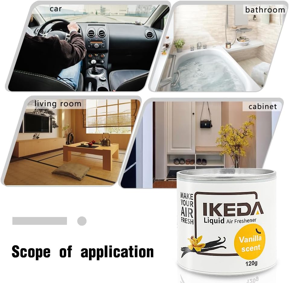 Car Air Freshener: Vanilla Scents | Car Fresheners | Strong Fragrance | Smoke Smell Remover | Liquid Cans Freshener | For Auto Home | 120g | 1 pack