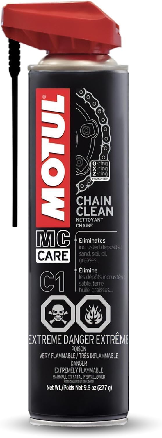 Motul C1 Chain Clean – Motorcycle Chain Cleaner for Dirt Bike, Street Bike, ATV, UTV &amp; O-Ring/X-Ring Chains, Heavy Duty Degreaser Spray, Removes Grease &amp; Grime Fast, 9.8 oz