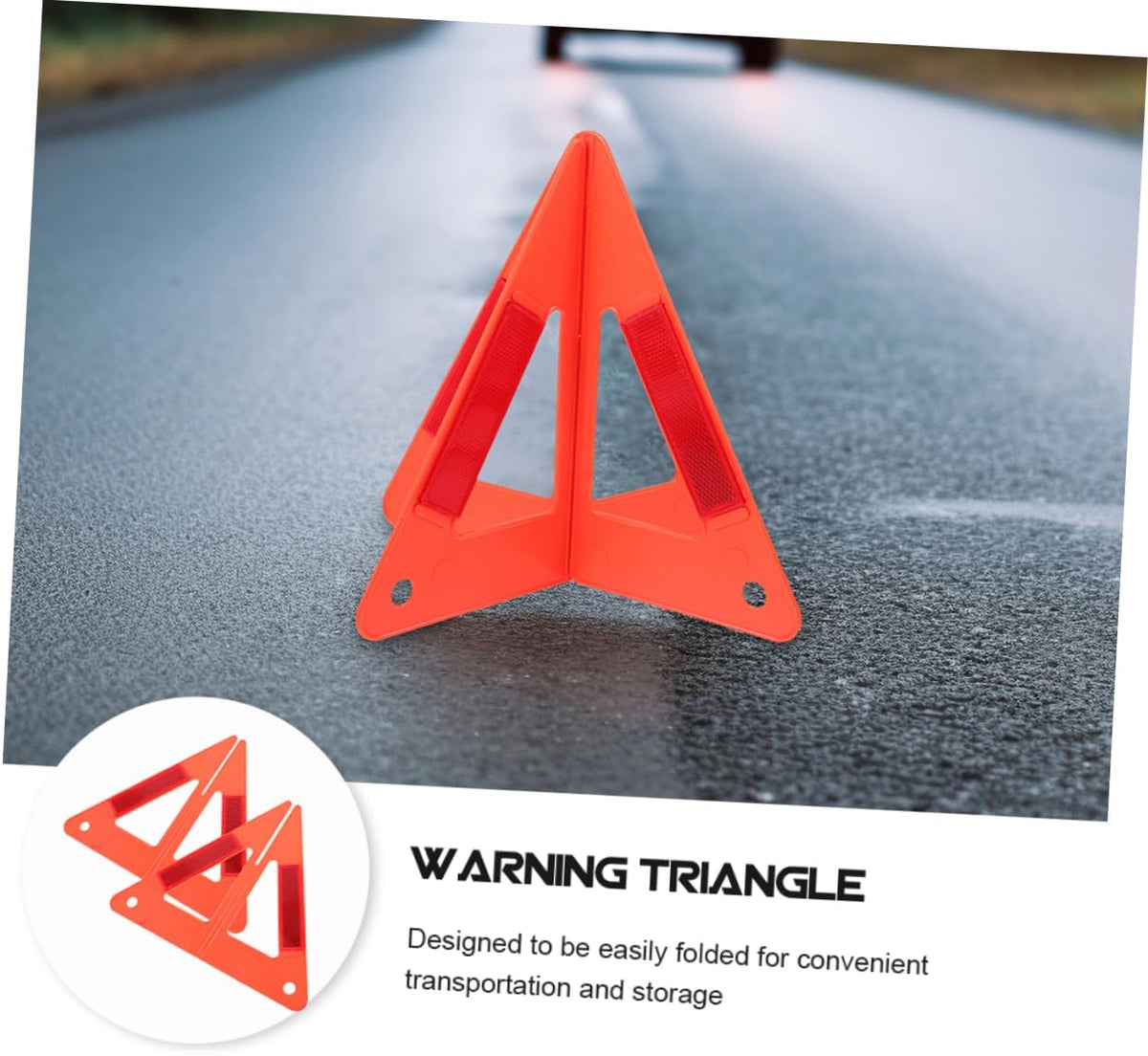 Cabilock 3pcs Car Warning Triangle Reflective Road Markers Roadside Emergency Kit for Vehicles