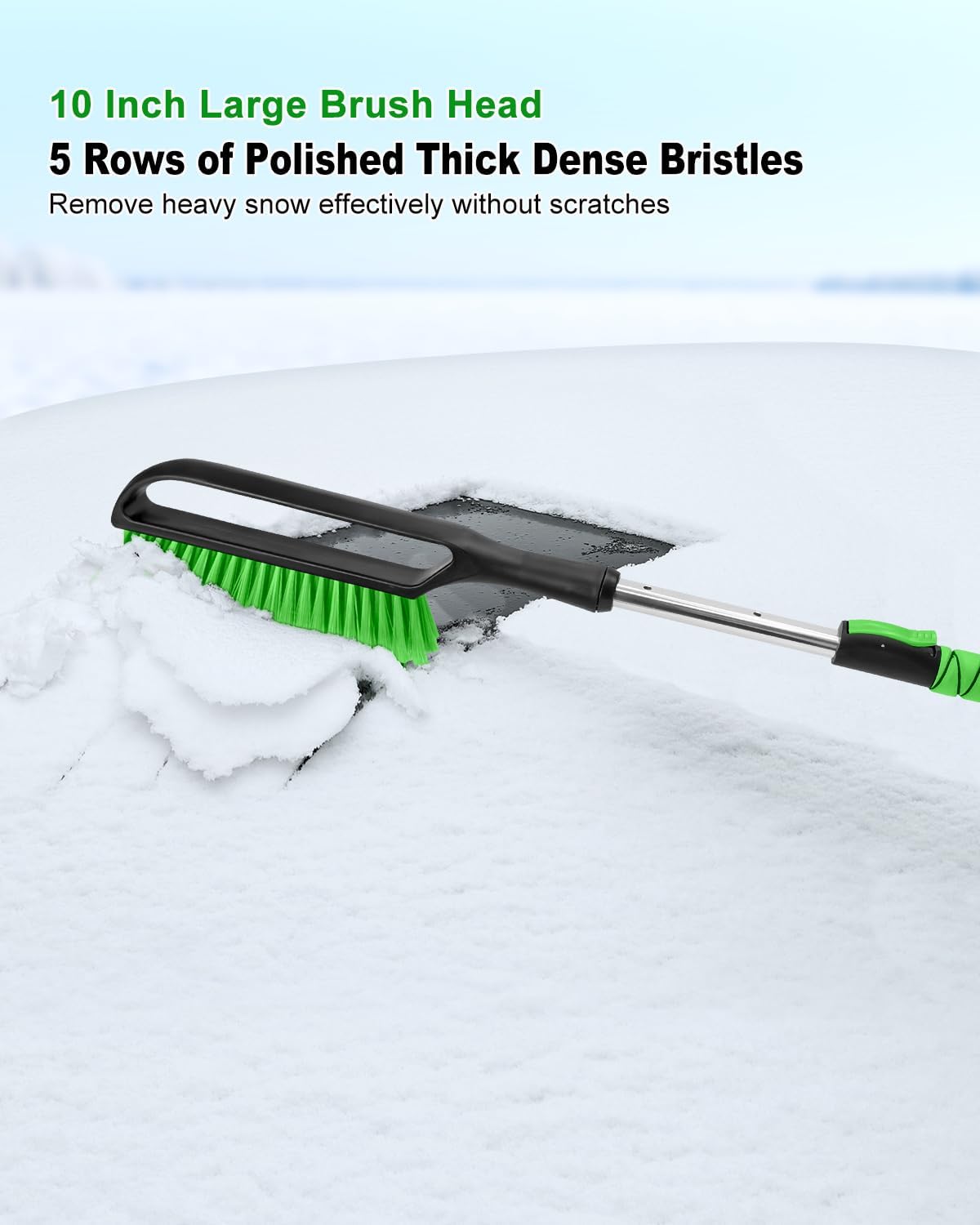 SEAAES 35.5 Inch Extendable Snow Brush, Windshield Snow Scraper for Car SUV