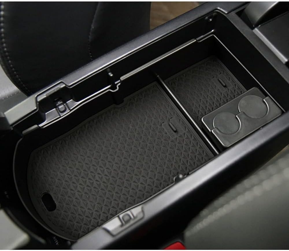 LUWU Prius XW30 Center Console Organizer for 2010 2011 2012 2013 2014 2015 Prius Accessories Armrest Console Storage Box Glove Organizer Tray ABS Material (Black)