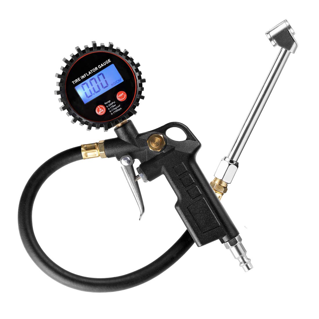 CZC AUTO Digital Tire Inflator Pressure Gauge, LED Display, Dual Head Chuck