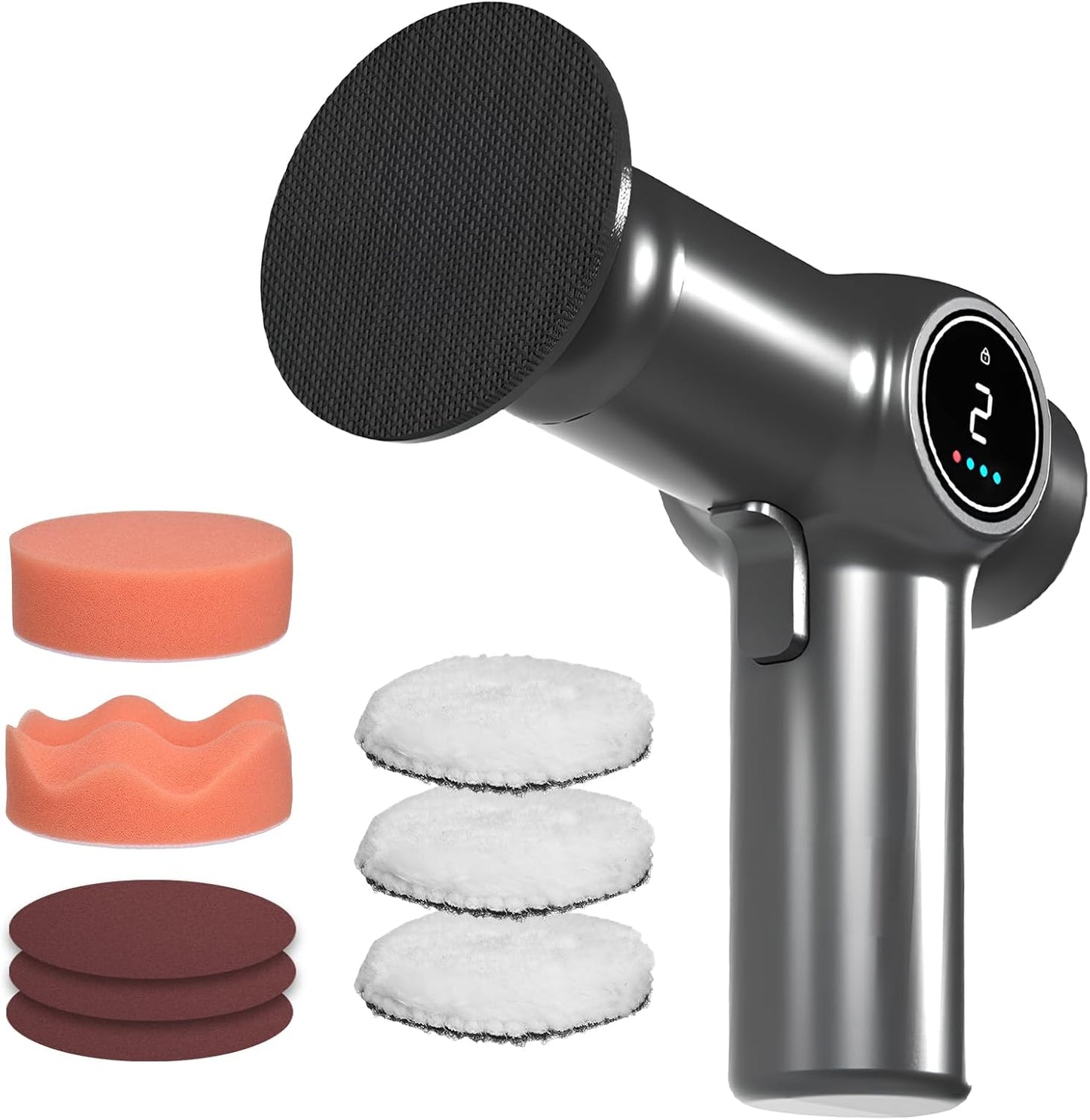 Car Buffers and Polishers Kit, Polisher for Car Detailing, 900/1350RPM | Cordless Eccentric Car Polisher with LCD Screen 2 Speeds Gears Metal Waxing Wood Grinding Rust Removal Tool
