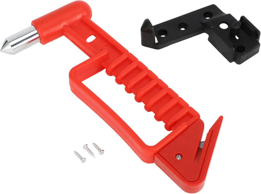 1 Pc Universal Car Safety Hammer Glass Breaker Urgent Escape Tools Black Red 40CR PP