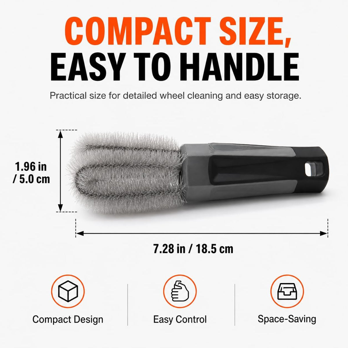 ULTCHNOVO Car Lug Nut Brush, Flexible Bristles Wheel and Rim Cleaning Tool