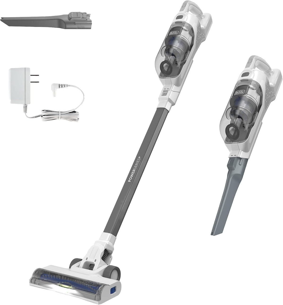 BLACK+DECKER POWERSERIES 16V MAX Stick Vacuum Cordless Rechargeable with LED Lights,Portable Vacuum Cordless, Lightweight, Anti-Tangle, Self-Standing, Multi-Surface, White (BHFEA420J)