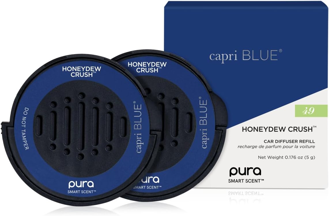 Capri Blue Pura Car Diffuser Refills - Includes 2 Car Air Freshener Diffuser Refills Only - Long Lasting Luxury Scented Fresheners - 2 Pack (Pumpkin Dulce)