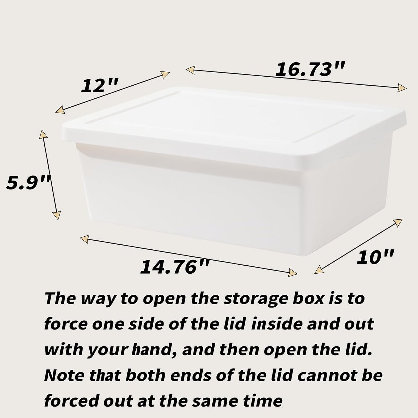 YUNGSHY 2 Pack 15 Quart White Large Stackable Storage Bins With Lids,Bathroom Closet Undersink Organizers and Storage Containers and Durable Nestable Closet, Garage, Totes (white, 15Qt. -2Pack)