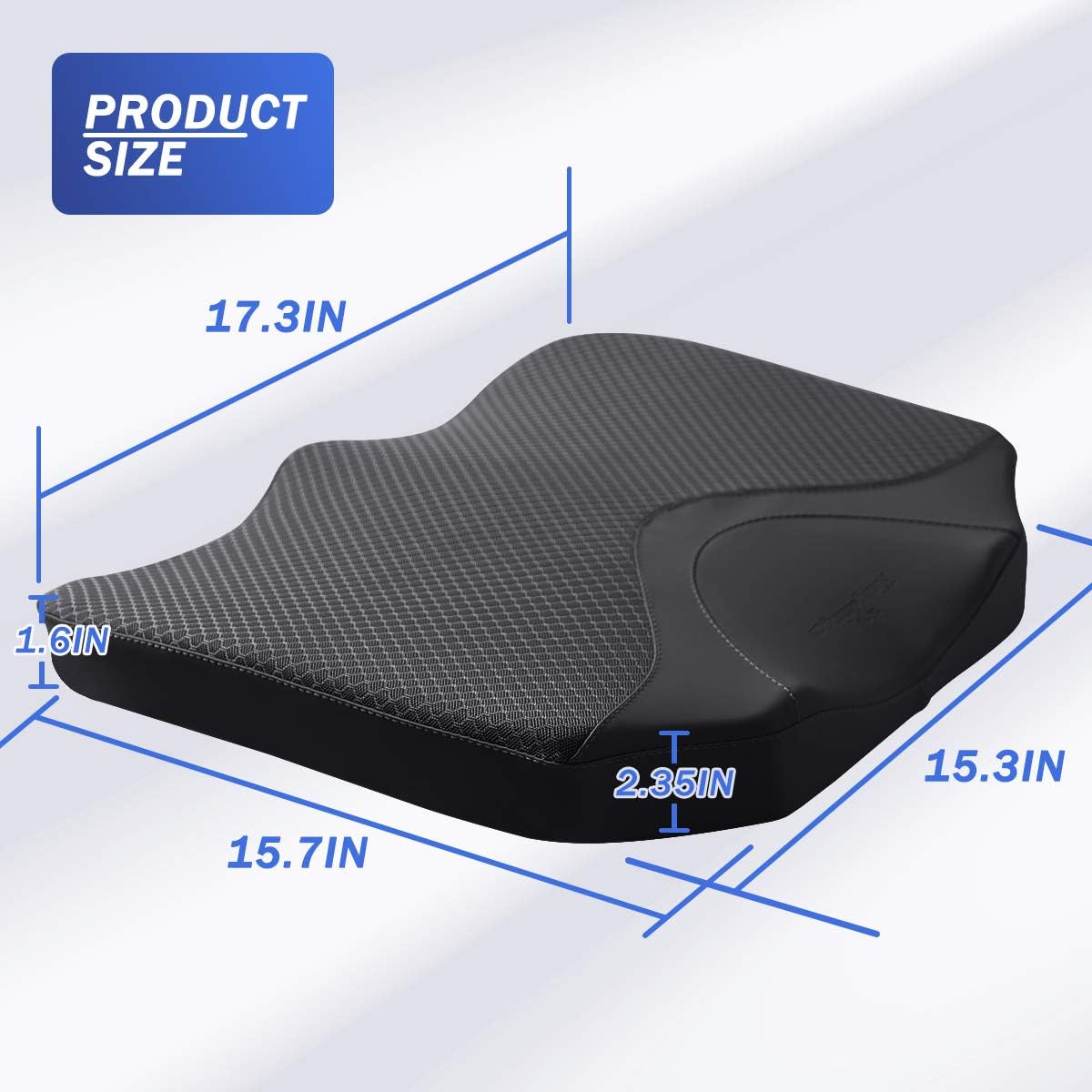 Car Seat Cushion, Comfortable Memory Foam Cushion for Driving, Auto Heightening Wedge Cushion for Sciatica Tailbone Pain Relief (Black)