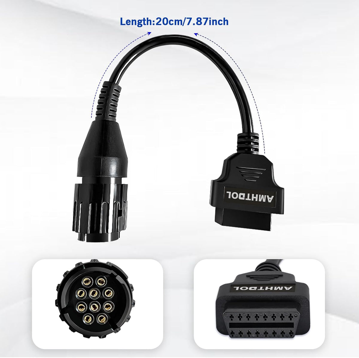 OBD2 Adapter Cable for BMW Motorcycle 10 Pin to 16 Pin Connector