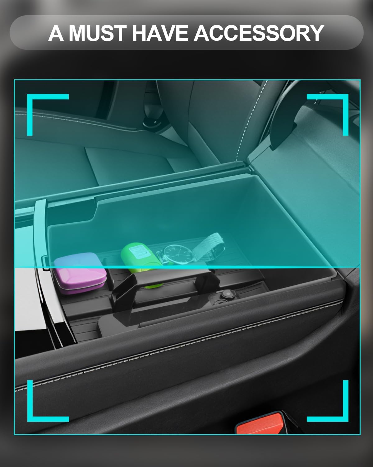 CDEFG for 2024 2025 2026 GMC Acadia Center Console Organizer for 2024-2026 GMC Acadia Accessories Middle Console Organizer with Handle Armrest Storage Box
