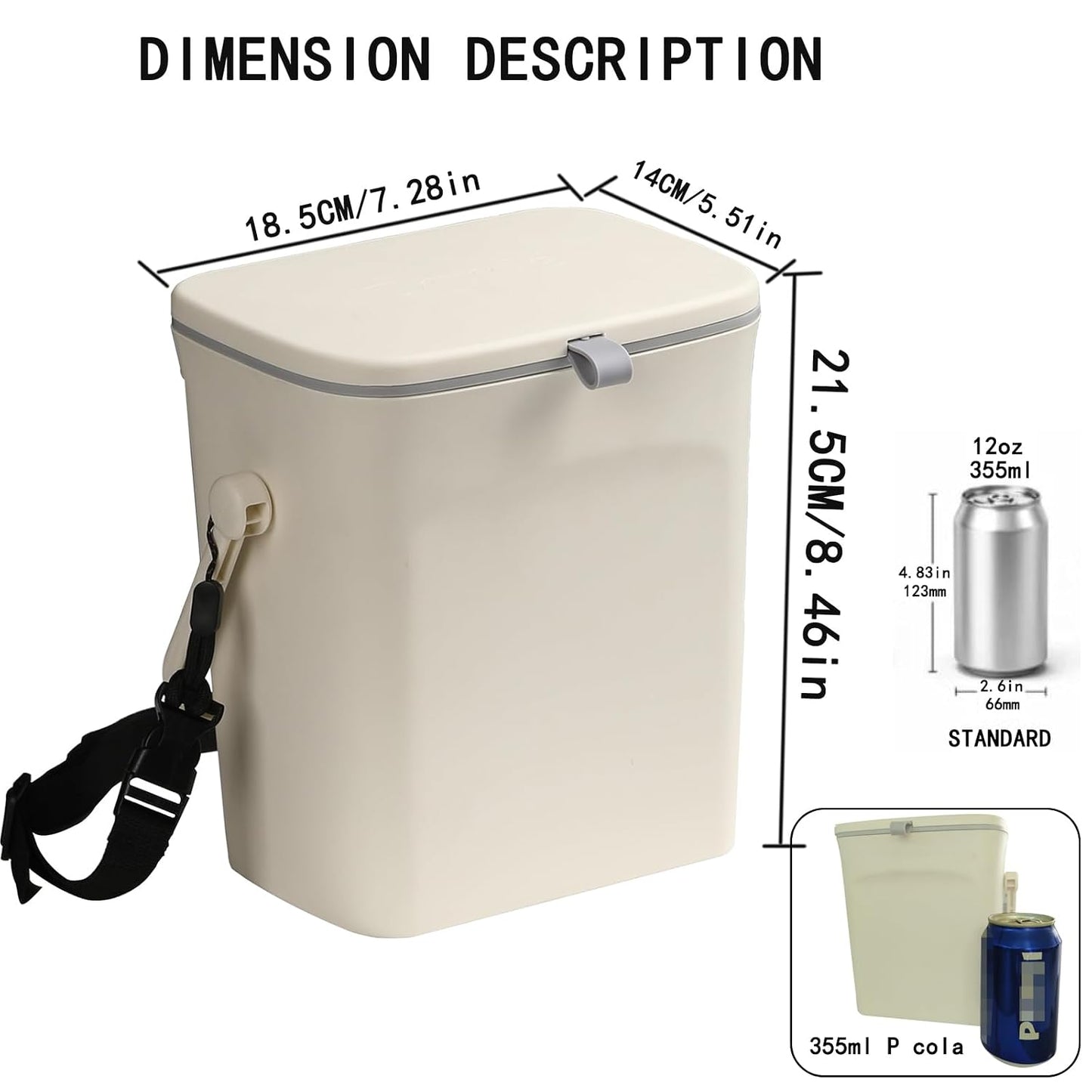 Leakproof Car Trash Can with Lid, Hanging Garbage Bin for Sedan SUV Truck | Leakproof lining, lid blocks odors; hangs off headrest—easy to empty & wipe clean,Easy to Use