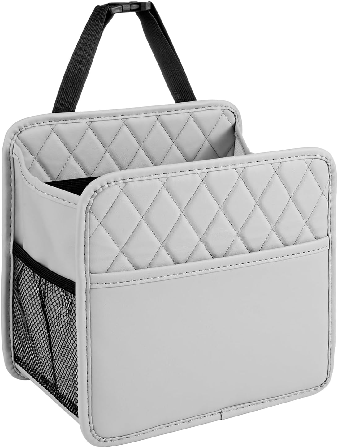 LXUNYI Car Seat Organizer, Updated Large Leather Backseat Car Organizer with Cup Holders Multifunctional Over the Seat Storage Organizer Bag Hanging Back Seat Organizers for Kids (Gray 1Pack)