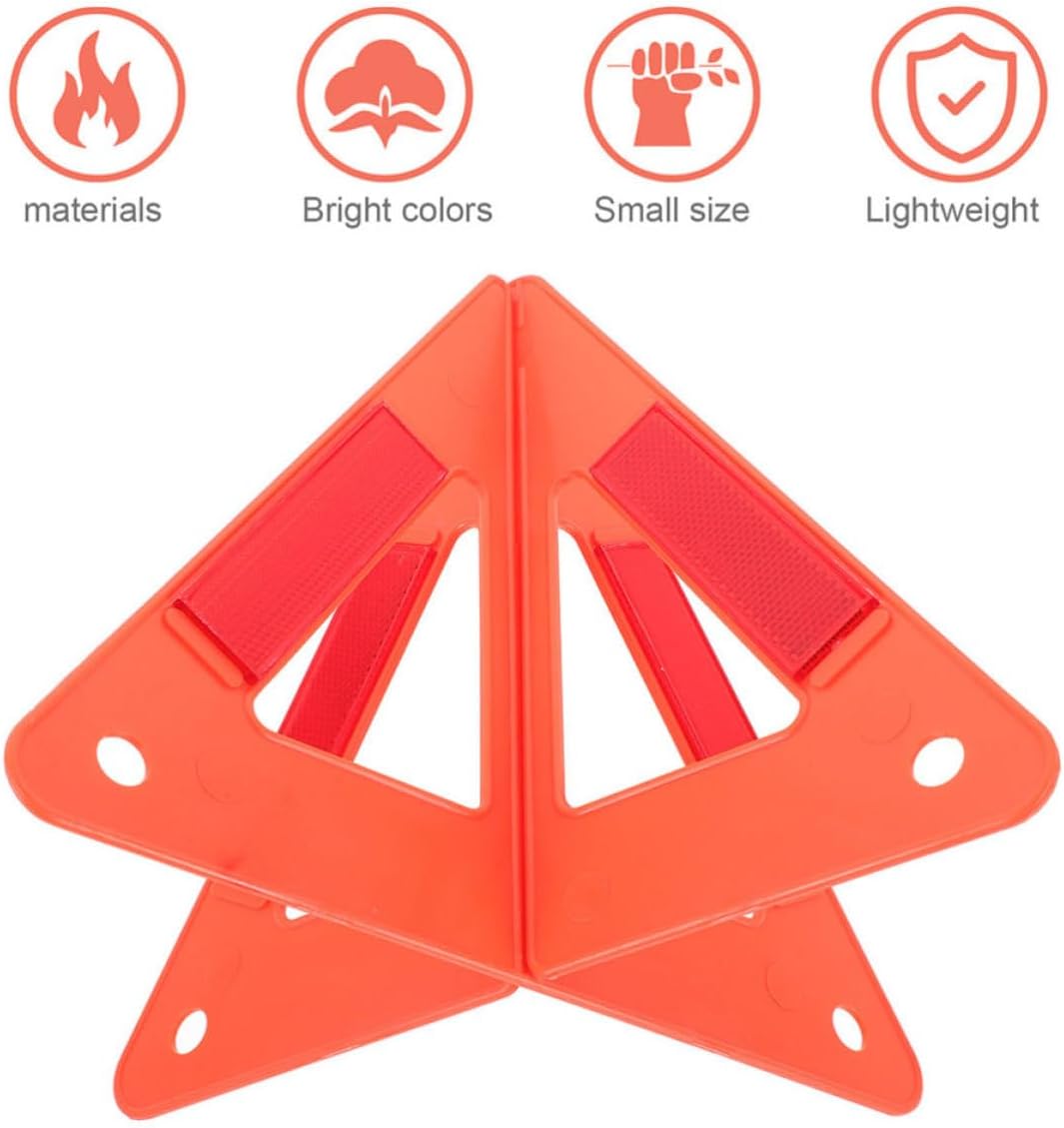 Beavorty 4 Pack Roadside Warning Triangle Reflectors for Vehicle Safety