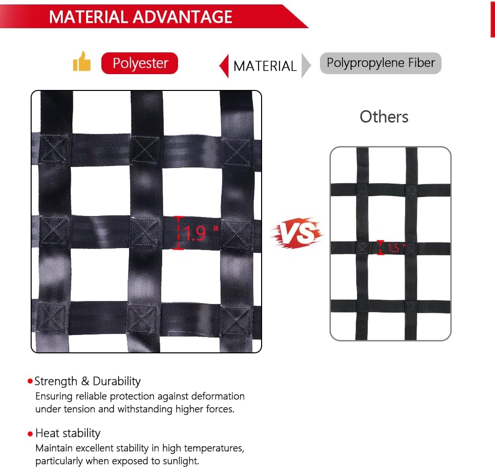 Surmountway 66" x 50" Heavy Duty Cargo Net for Pickup Truck Bed