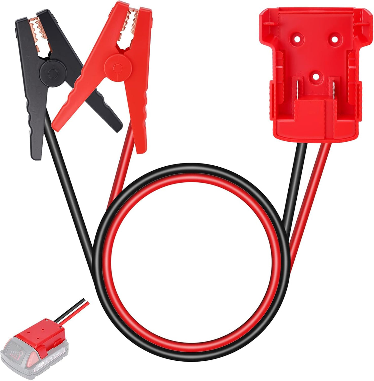 Jumper Cables Adapter with Alligator Compatible with Milwaukee M18 Battery