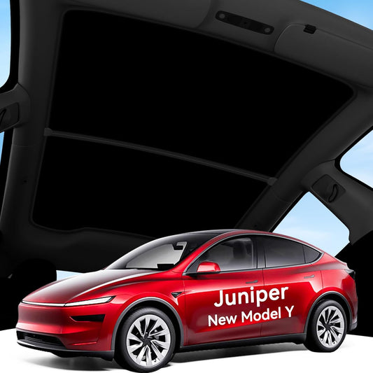 2026 Upgrade Sunshade Roof for Tesla Model Y Juniper, [Graphene Infused Fabric & UPF 50+ & No-Sag] 1:1 Fit Heat Insulation Sunroof Cover for Tesla Model Y Accessories 2025 2026, Black, 2PCS