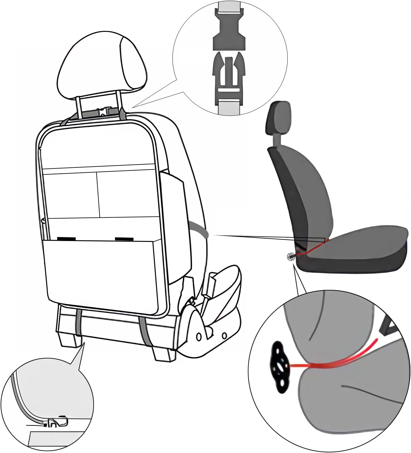 TAIKOO Seat Back Protector,Shields Seat Backs From Kicks and Adds Storage | kick mats back seat protector easy to install and clean, well-crafted, sturdy, durable and stylish.2 Pack