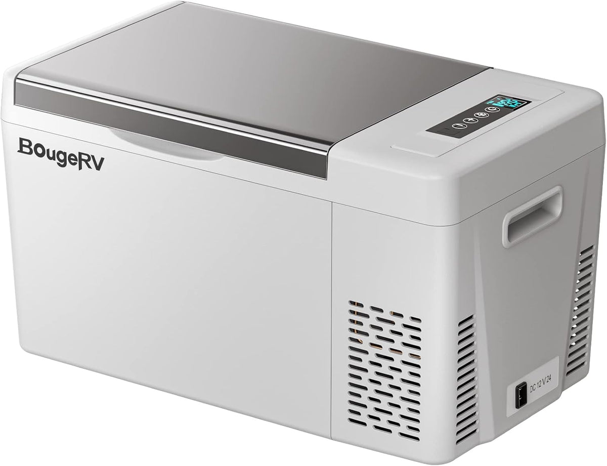 BougeRV Purple 23Quart Portable Refrigerator, 12 Volt Fridge 22L, Portable Freezer Compressor Cooler 12/24V DC 110~240 Volt AC for Truck Van RV Camper -8℉~50℉