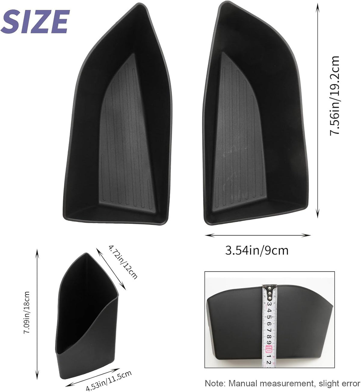 MDEOOSKY 4Pcs Rear Door Side Organizer, TPE Rear Car Door Slot Tray Organizer Black, Replacement for BMW X5 2019-2025