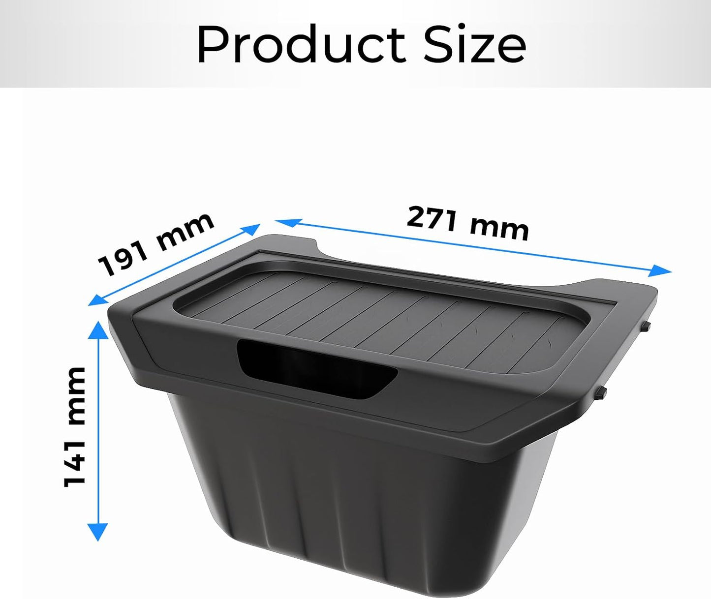 Rear Center Console Organizer for Tesla Model Y, 2024 Upgraded Anti-Slip Lid Cover, Car Trash Can for Tesla Model Y Accessories