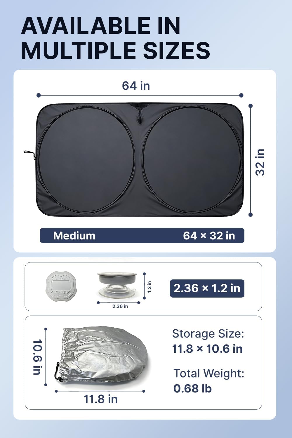 2026 Windshield Sun Shade: Suction Cups Prevent Collapse & Sagging
