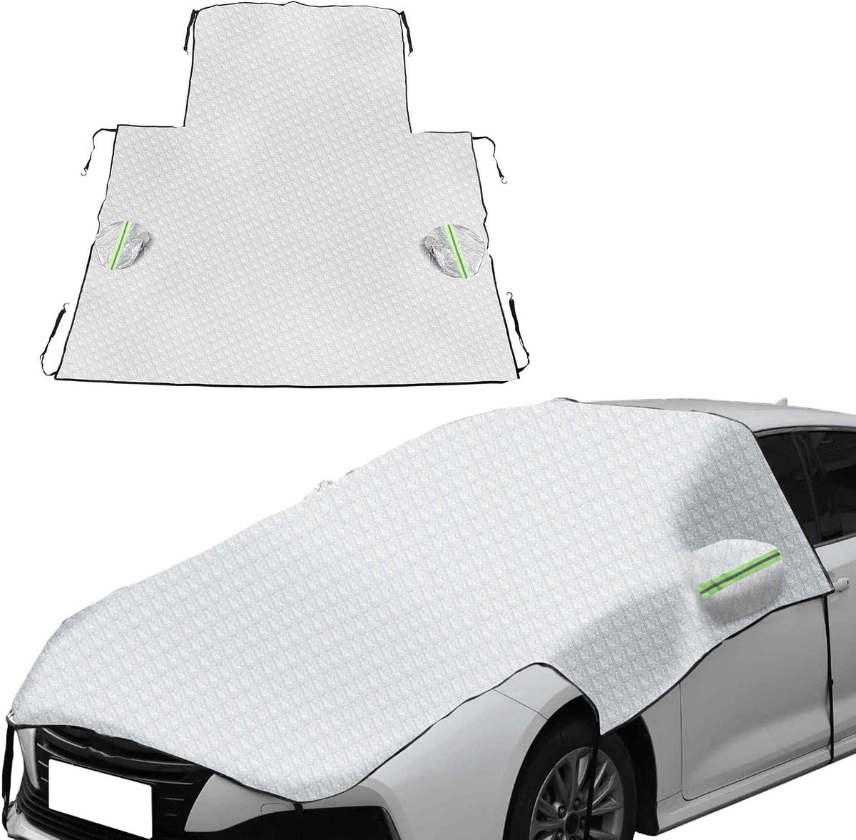 Heavy Duty Snow Car Cover 7-Layer Thickened Enlarge Windproof Waterproof Windshield Cover for Ice and Snow All-Season Versatility Universal Fit SUV/Truck/Sedan (96" x 87")