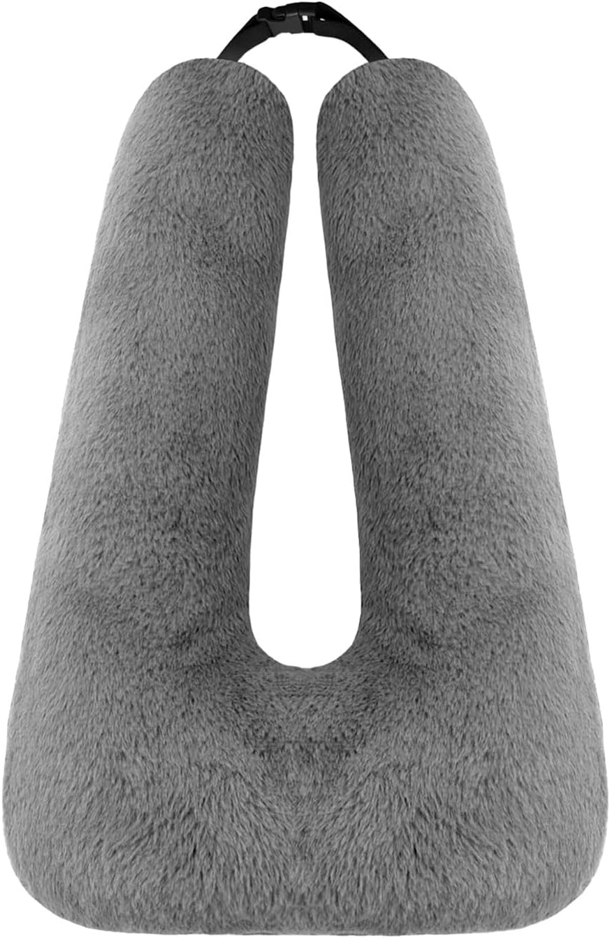 Swemos Travel Pillow, Car Pillow for Kids & Adults - Ergonomic Travel Pillows Sleeping Aid for Neck & Body Support, Car Travel Essentials Pillow on Road Trips-Gray