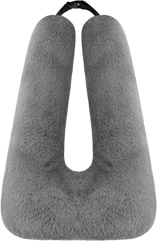 Swemos Travel Pillow, Car Pillow for Kids & Adults - Ergonomic Travel Pillows Sleeping Aid for Neck & Body Support, Car Travel Essentials Pillow on Road Trips-Gray