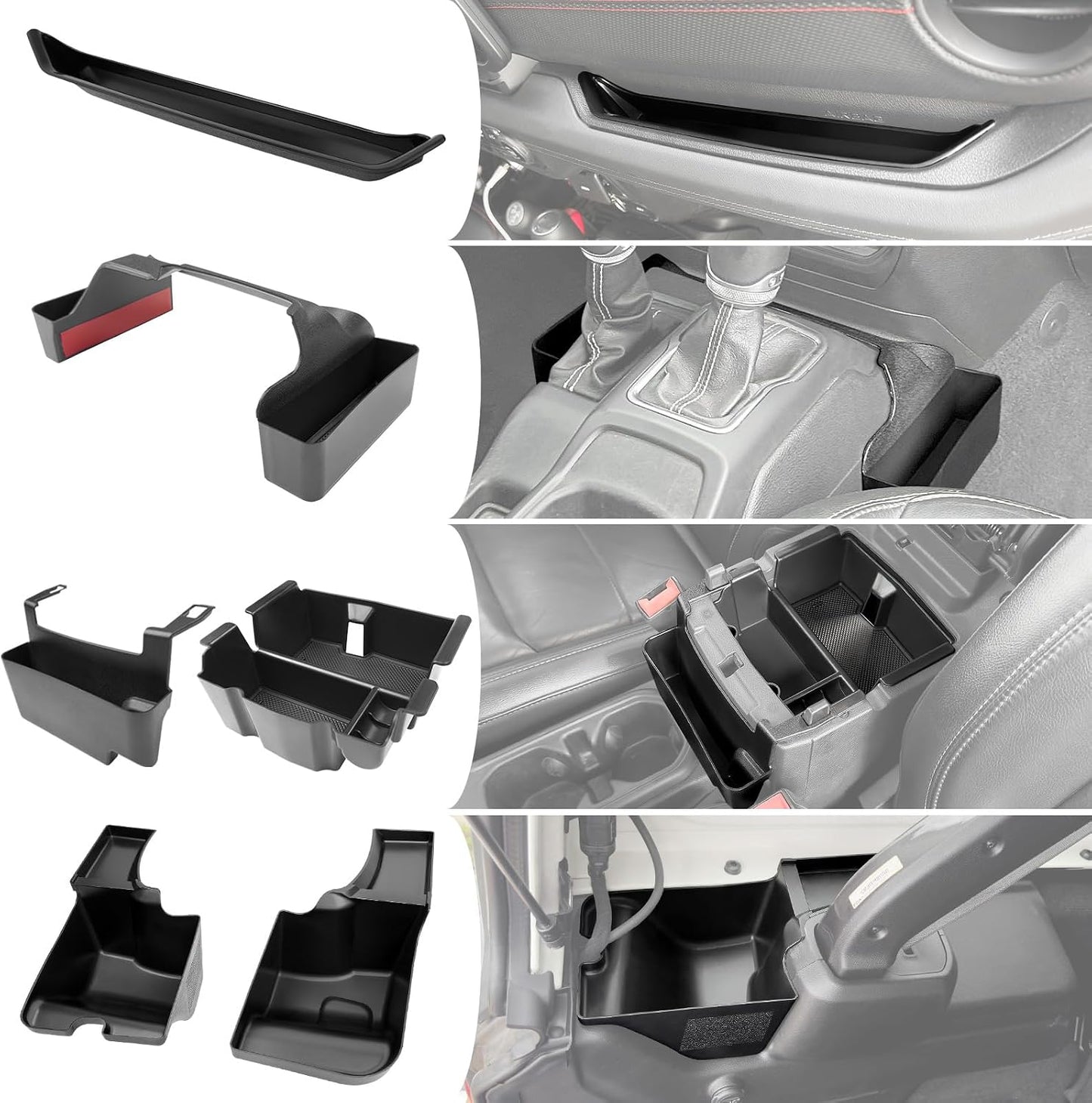 Grab Bar Tray Fit for 2018-2023 Jeep Wrangler JL JLU 4XE/Gladiator JT Storage Bin Handle Organizer Grab Handle Box Passenger Side Grabtray for Wrangler&Gladiator Accessories(18-23 Grab Bar Tray)