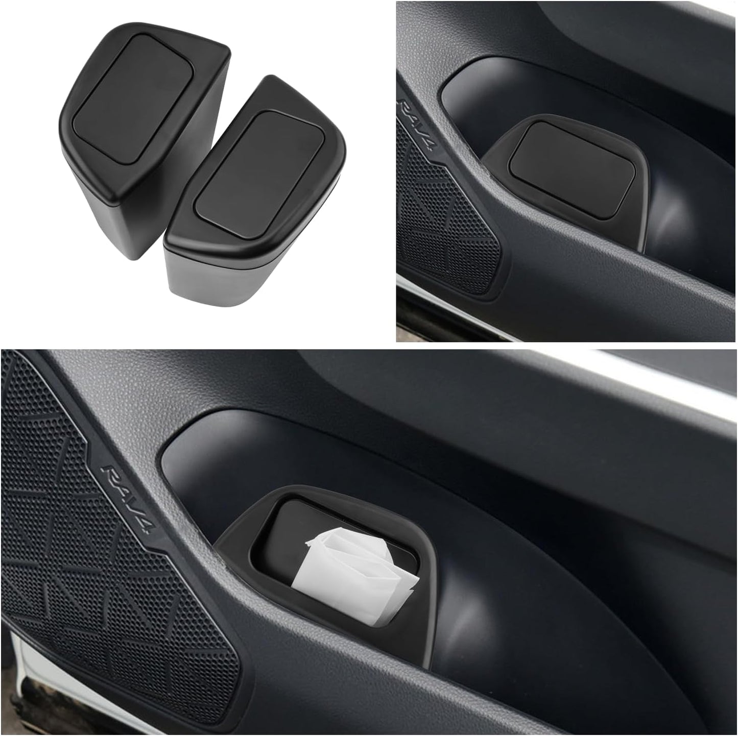 Ruiya 2025 RAV4 Trash Can for 2025 Toyota RAV4 Hybrid Accessories Trash Bin with Lid for Storage Toyota RAV4 Accessories Plastic Garbage Can Compatible with 2019-2023 2024 2025 Toyota RAV4 All Trim