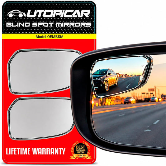 Blind Spot Mirror for Car Universal Fit Adjustable 2.75"X1.75" - HD Glass Frameless Convex Side Mirror Blindspot, Wide Angle Rear View Mirrors for SUVs, Trucks and RVs - Car Mirror Accessories