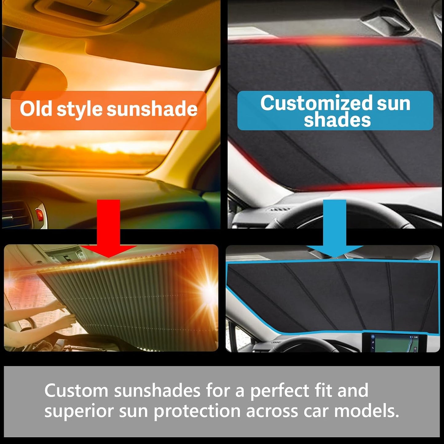 2019-2025 RAV4 Windshield Sun Shade Compatible for Toyota Rav4 LE,XLE,XSE Hybrid, 2021-2024 RAV4 Prime Custom-fit Foldable Sun Visor Window Sunshade with Storage Bag