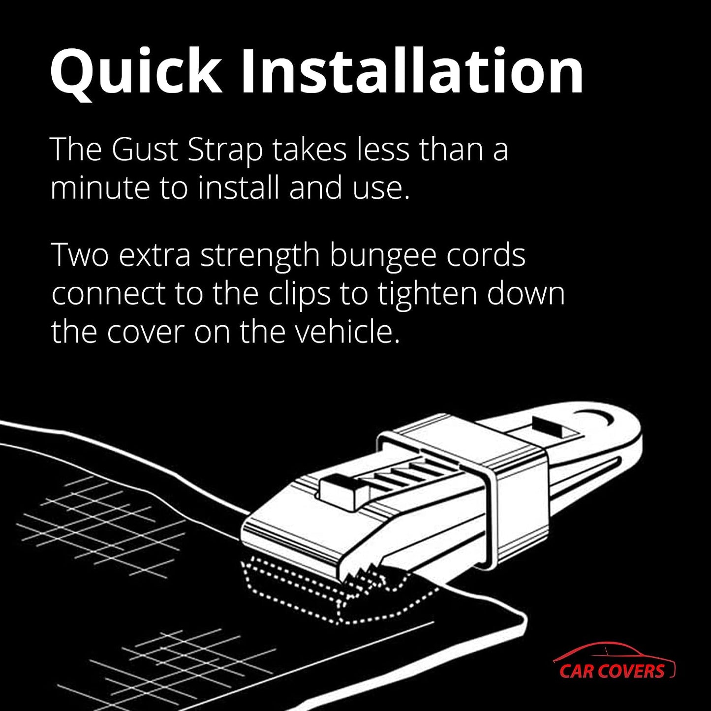 AllGuard Gust Strap Wind Protector Kit – Heavy-Duty Car Cover Straps with Bungee Cords and Hooks & Strong Locking Clips, Universal Fit for Most Cars, SUVs, Trucks, Keeps Covers Secure in High Winds