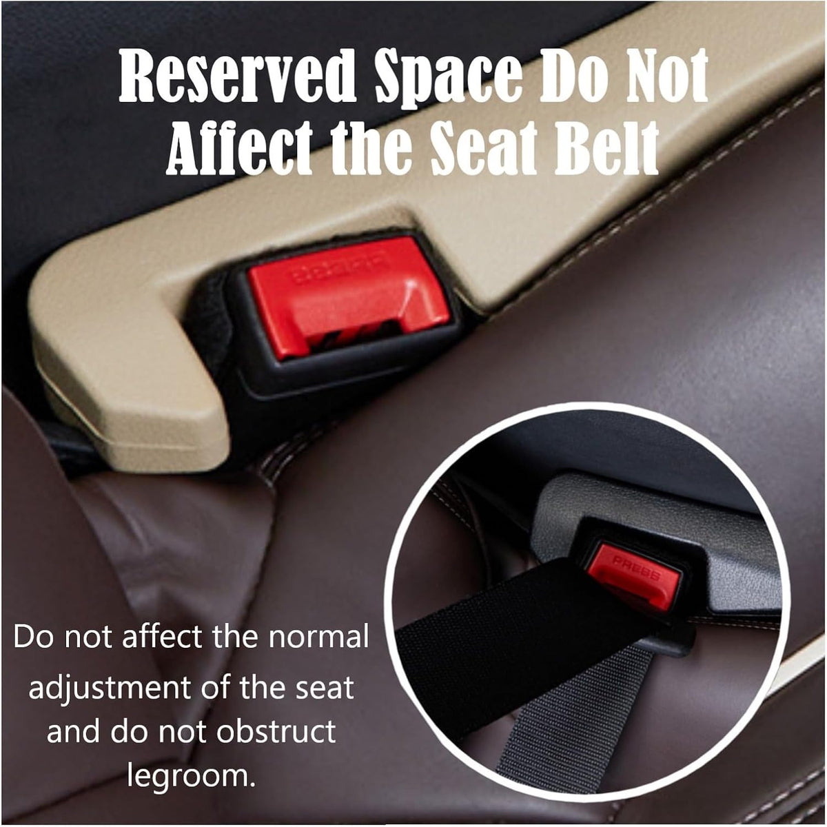 2Pcs Car Seat Gap Filler PU Leather, Auto Crevice Catcher Drop Blocker to Fill The Side Seat and Console Gap, Universal Vehicle Interior Accessories for Car, SUV, Truck (Beige)
