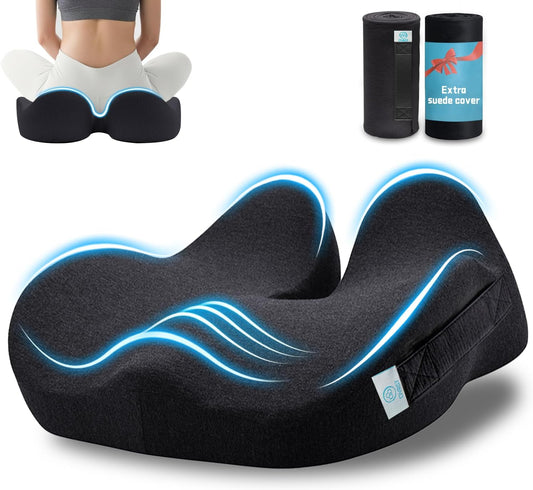 Seat Cushion,Ergonomic Chair Cushions for Sit Bone Tailbone Pain Relief,Sciatica &amp; Back Support,Memory Foam Butt Pillow for Office,Car,Home,Gaming,Wheelchair