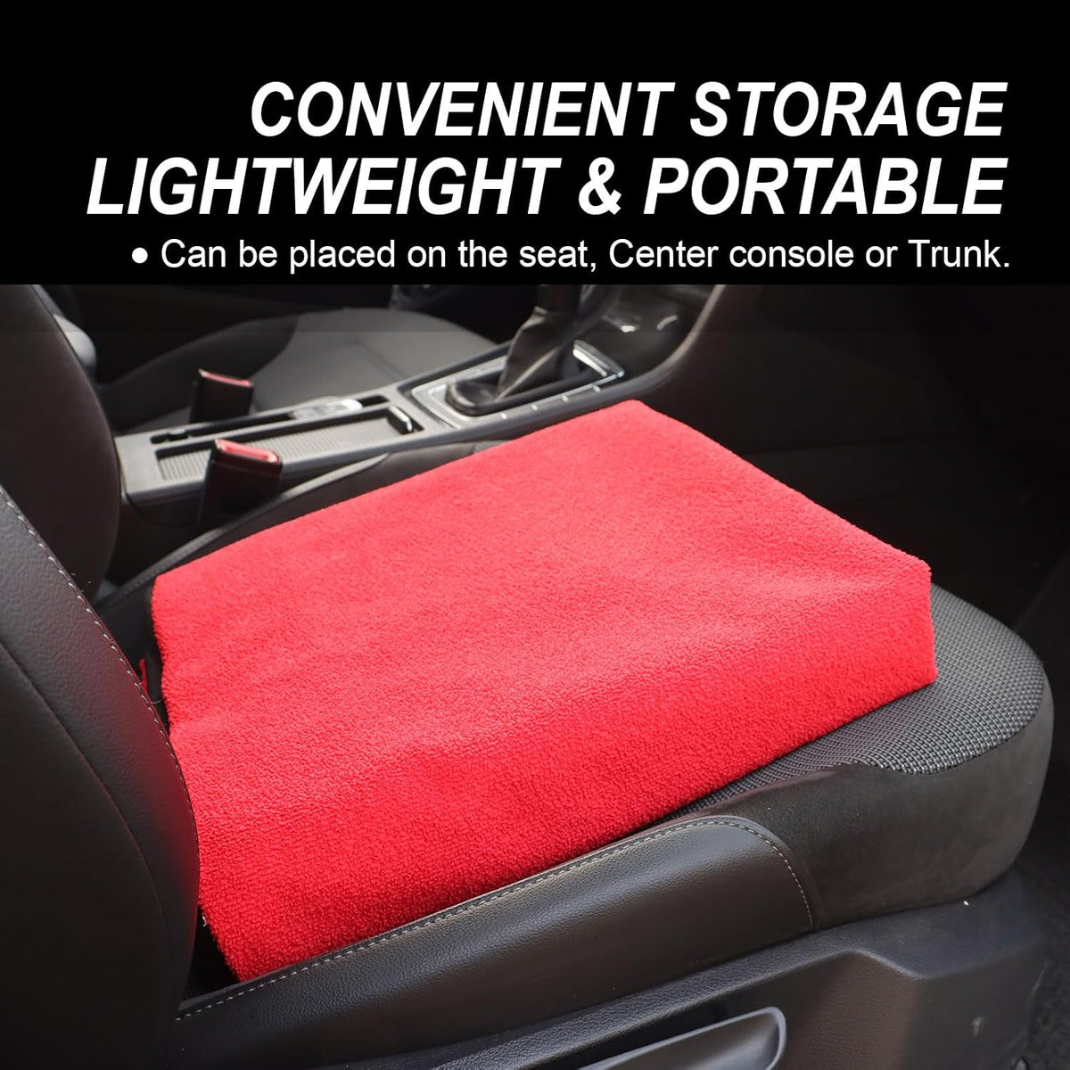 Sweat Towel Car Seat Cover Protector Front Seats for Gym Workout, Running, Swimming, Beach and Hiking, Waterproof Universal Seat Cover for Car, Trucks, Van & SUV (1, Pure Red, Rear Seat)
