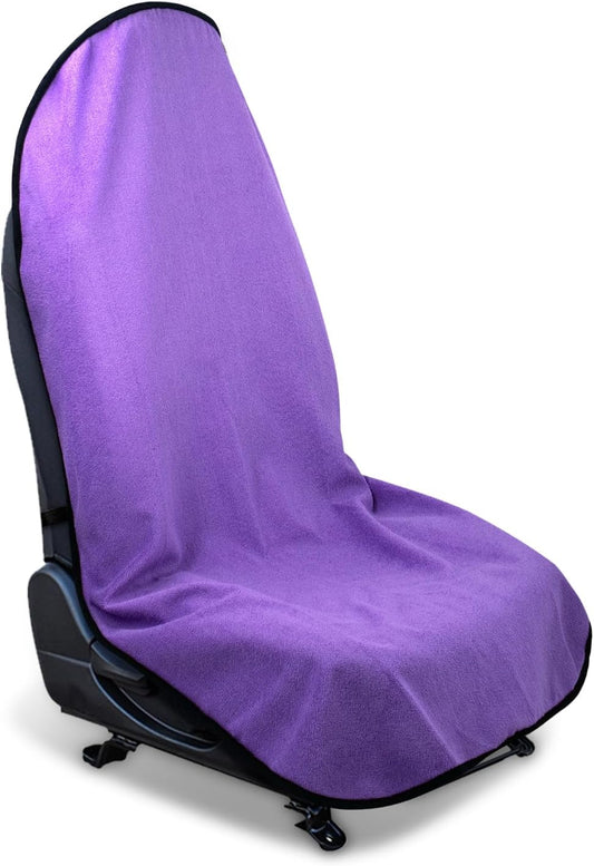 Waterproof Sweating Car Seat Cover for Post Gym Workout, Running, Swimming, Beach and Hiking, Universal Fit Non-Slip Bucket Seat Protector for Cars SUV Trucks, Machine Washable (Purple)