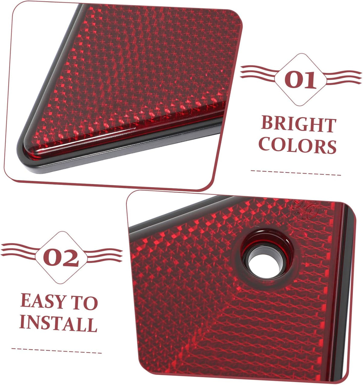 Unomor 2pcs Car Emergency Roadside Reflective Warning Signs Safety Road Sign Sturdy Material Easy to Break Use