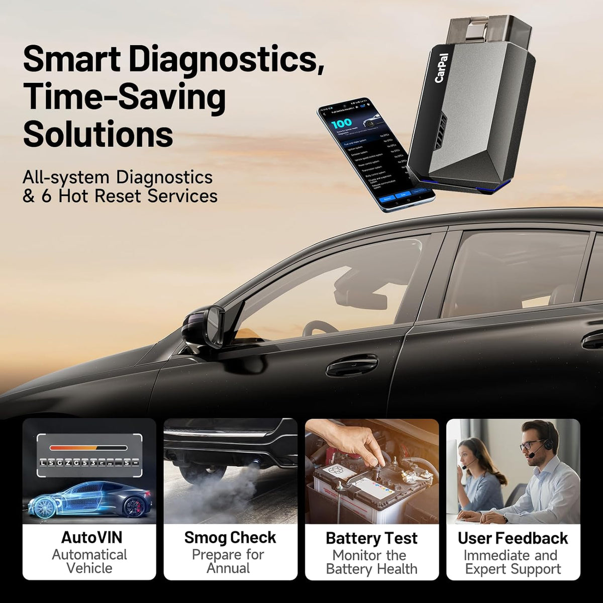 TOPDON Carpal OBD2 Scanner Bluetooth - All System Diagnostic Tool with AI