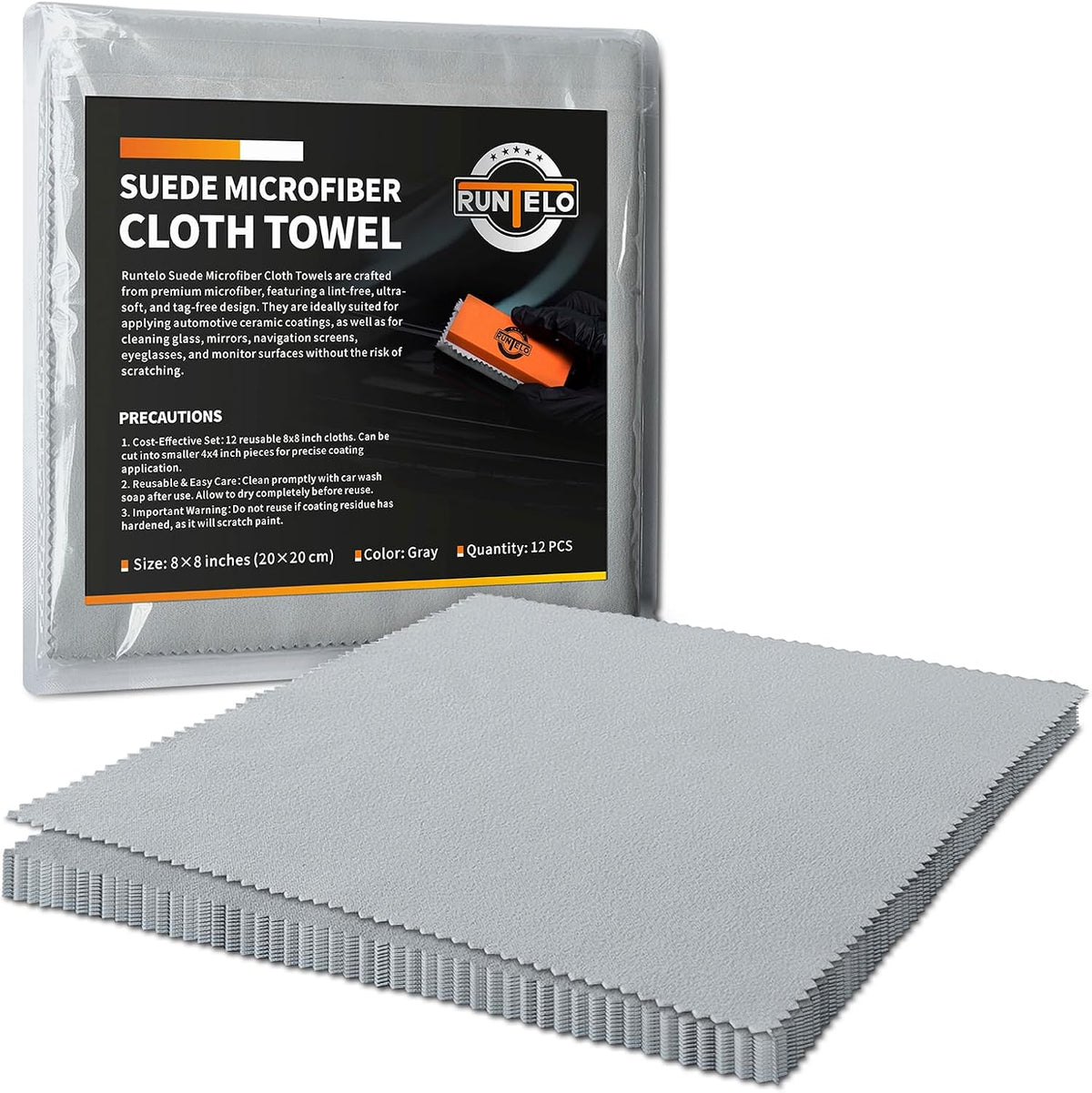 Suede Microfiber Cloths for Ceramic Coating Application, 12PCS