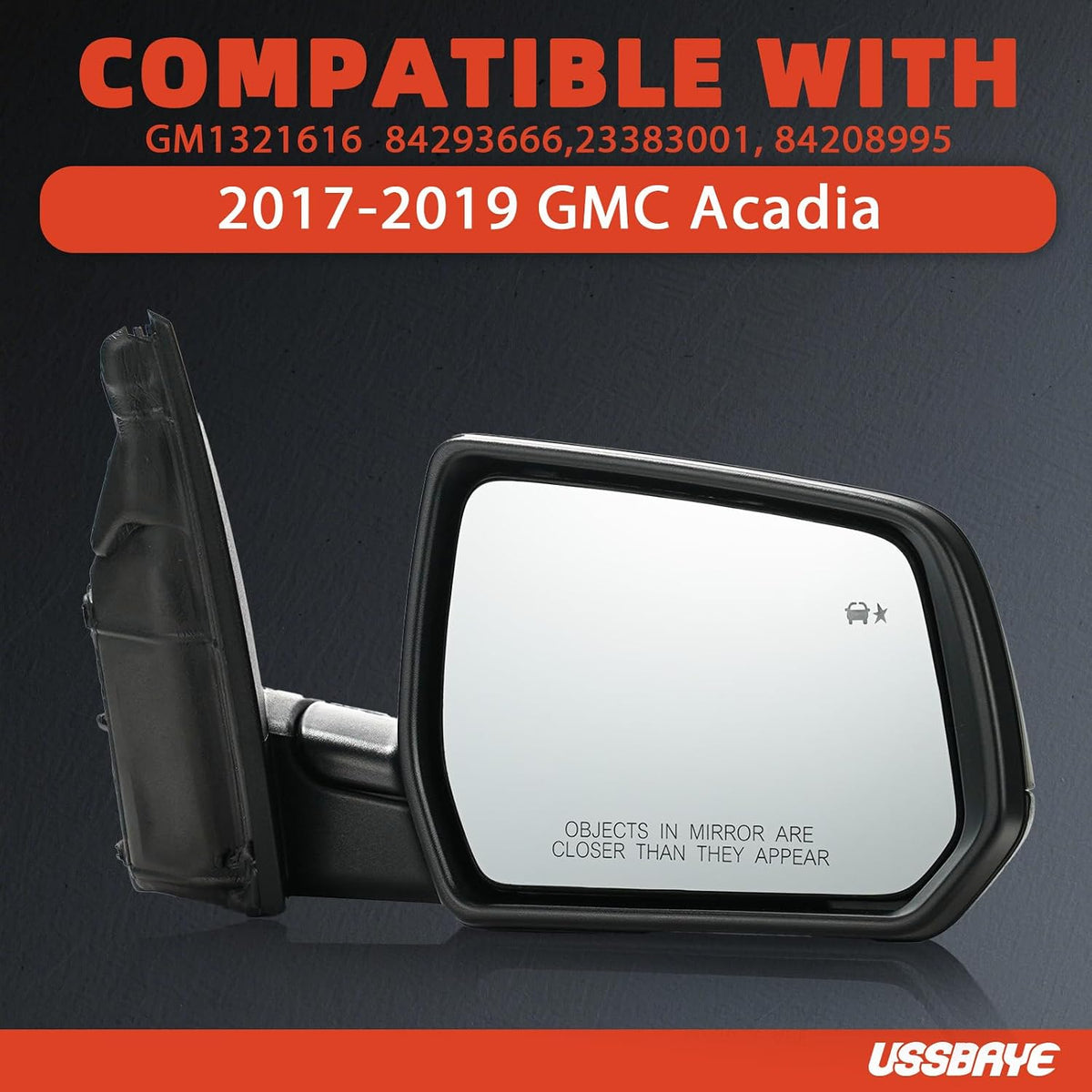 Right Side Mirror for 2017-2019 GMC Acadia Heated Blind Spot Memory
